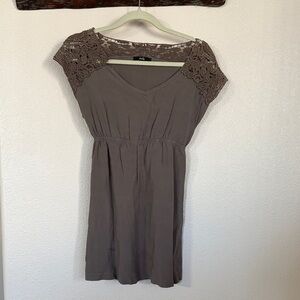 Papaya Lace Sleeve Mini Dress